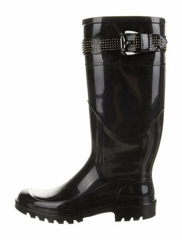 black studded rain boots