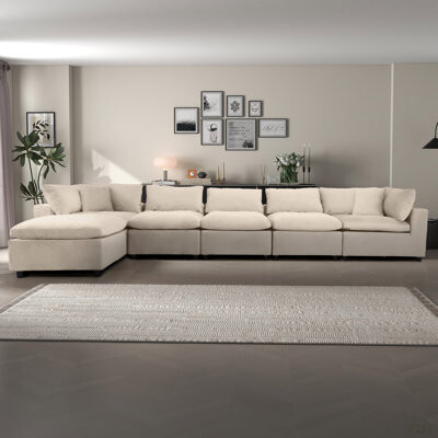 Mercer41 Hayward Velvet Modular Sectional Sofa (Sectional)