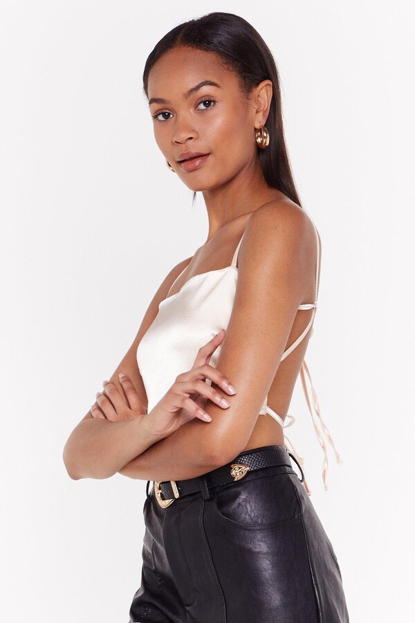 Nasty Gal Womens Back At It Satin Crop Top Shopstyle