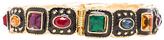 Thumbnail for your product : Kenneth Jay Lane Black Enamel and Ruby Squares Hinged Bangle