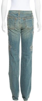 Roberto Cavalli Metallic Straight-Leg Jeans