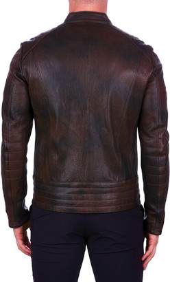 Maceoo Hammer Leather Bomber Jacket