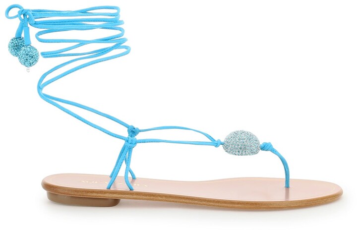 Lace Up Flat Sandals | Shop the world's largest collection of fashion |  ShopStyle Australia