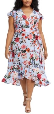 plus size faux wrap dress