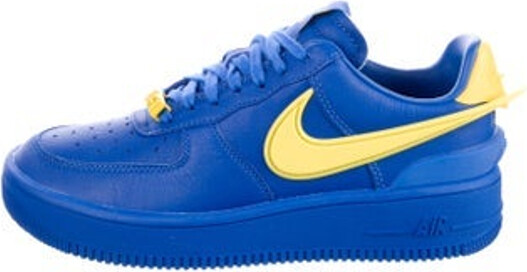 Nike x Ambush Leather Low Top Sneakers Blue Printed Round-Toes Platform Lace-Up Closure at Uppers Includes Box Unfortunately, due to restrictions, this item may not be eligible for shipping in all areas.