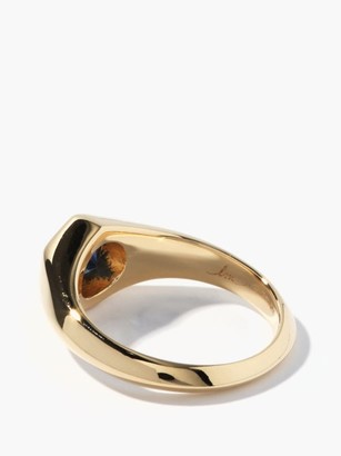 LIZZIE MANDLER September Sapphire & 18kt Gold Signet Ring - Blue Gold