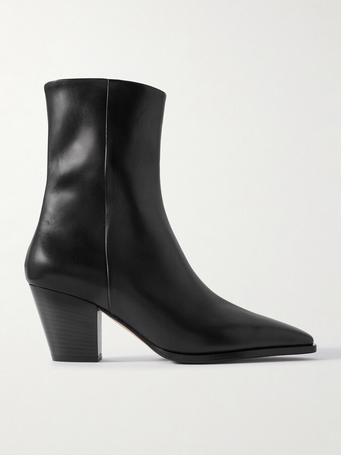 AEYDĒ Hedvig Leather Ankle Boots - Black