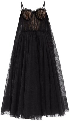 Alexander McQueen Bustier-bodice Chantilly-lace Gown - Black