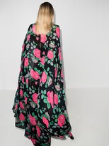 Thumbnail for your product : Richard Quinn Floral Print Cape Gown