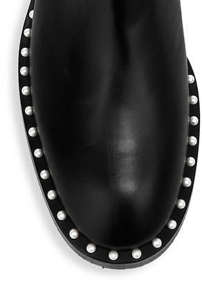 Stuart Weitzman Cline Faux Pearl Leather Chelsea Boots
