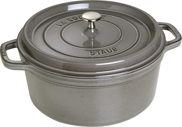 Staub Cast Iron 7 qt, Round, Dutch Oven, Graphite Grey