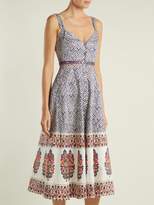 Thumbnail for your product : Saloni Fara Printed Cotton Blend Dress - Womens - Navy Multi