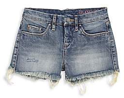 Blank NYC Girl's Distressed-Hem Denim Shorts