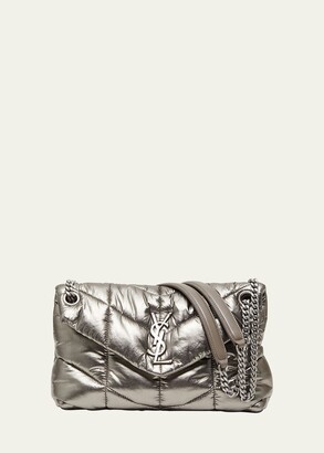 Saint Laurent Silver Mirrored Leather Sunset Shoulder Bag