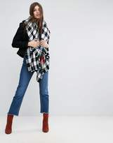 Thumbnail for your product : ASOS Design Blown Up Square Black Tartan Scarf