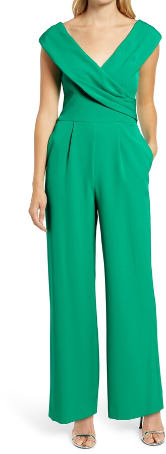 vince camuto tie waist crepe jumpsuit
