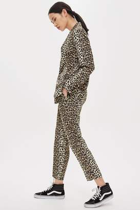 Topshop Womens Brown Leopard Suit Trousers - Brown