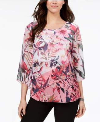 JM Collection Embellished Floral-Print Top, Created for Macy's