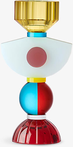 Reflections Copenhagen Multicoloured India Geometric-Shape Crystal Candlestick Holder 15.5cm