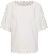 Thumbnail for your product : Rebecca Taylor Scalloped Cotton-blend Blouse