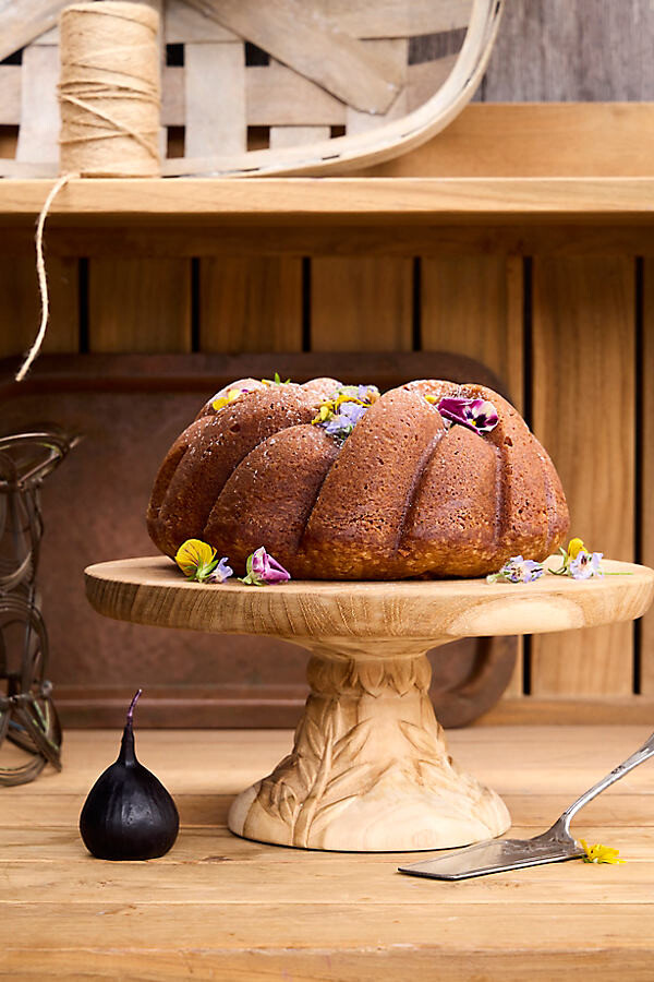 Carved Teak Cake Stand at Terrain