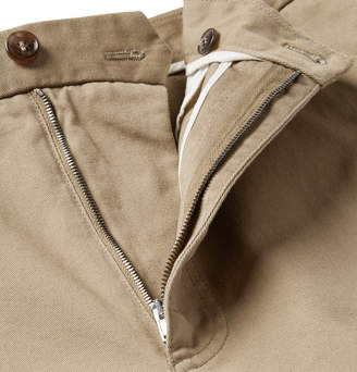 Gucci Webbing-trimmed Cotton-twill Bermuda Shorts - Beige