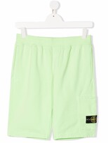 Thumbnail for your product : Stone Island Junior TEEN Compass-motif track shorts