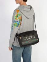 Thumbnail for your product : Gucci Logo Print Leather Messenger Bag - Mens - Black