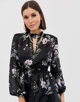 Thumbnail for your product : Lipsy floral choker neck blouse
