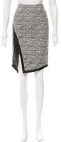 Thumbnail for your product : Marissa Webb Leather-Paneled Tweed Skirt