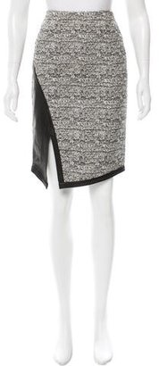 Marissa Webb Leather-Paneled Tweed Skirt