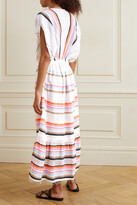 Thumbnail for your product : Lemlem Bandira Fringed Striped Cotton-blend Gauze Midi Dress - White
