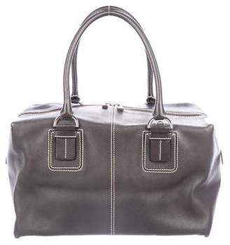 Tod's Contrast-Stitched Leather Satchel