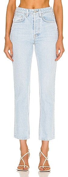 GRLFRND Karolina High Rise Straight in Blue - ShopStyle