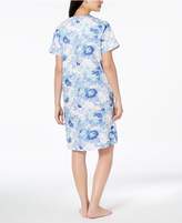 Thumbnail for your product : Miss Elaine Floral-Print Cotton Robe