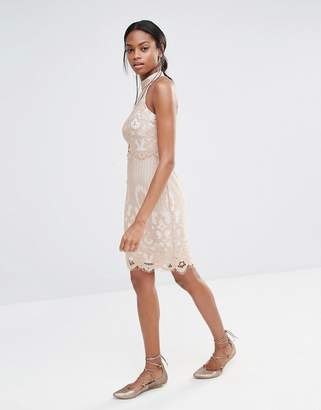 Missguided Lace Overlay Dress