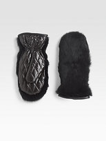 Thumbnail for your product : Saks Fifth Avenue Quilted Dyed Rabbit Fur Mittens