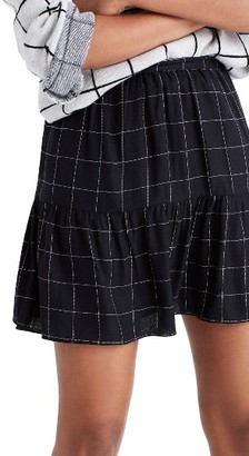 Madewell Women's Windowpane Ruffle Hem Miniskirt
