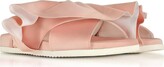 Thumbnail for your product : Joshua Sanders Pink Satin Ruffle Slide Sandals
