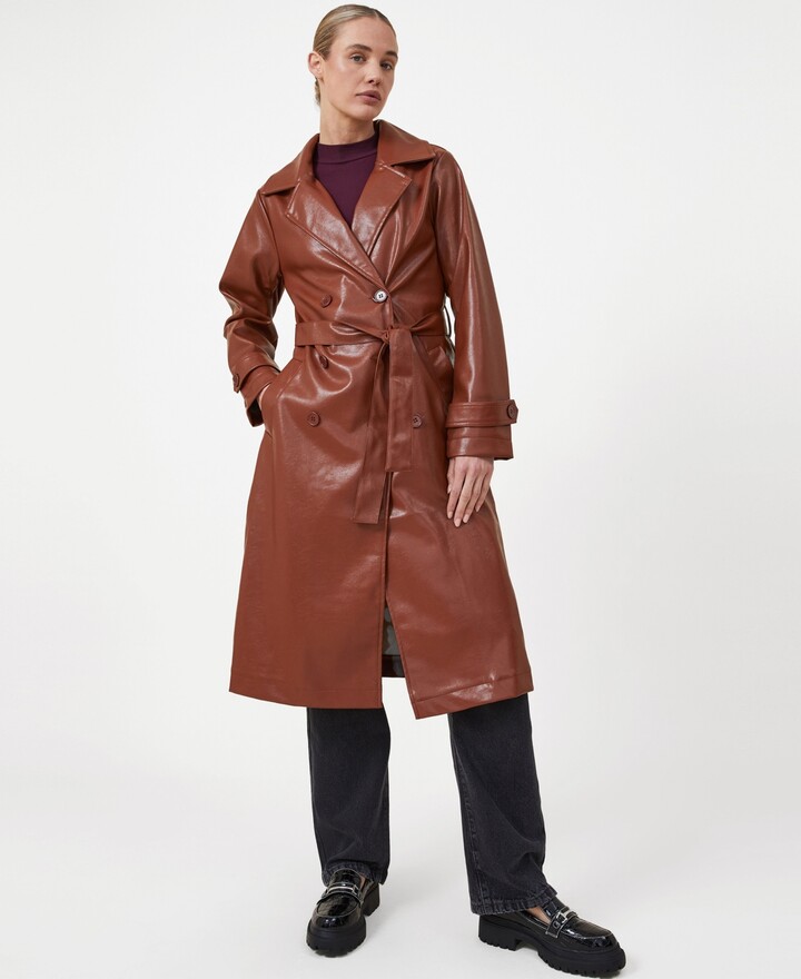 Faux Leather Trench Coat | Shop The Largest Collection | ShopStyle