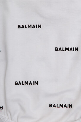 Balmain Kids Bodysuit With Logo Unisex White