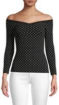 Thumbnail for your product : Milly Off-The-Shoulder Micro Dot Top