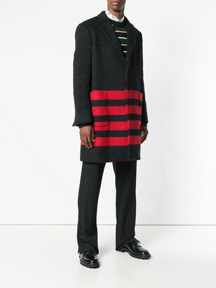 Calvin Klein Stripe Detail Single-Breasted Coat
