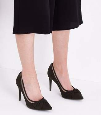 New Look Black Suedette Clear Panel Pointed Courts
