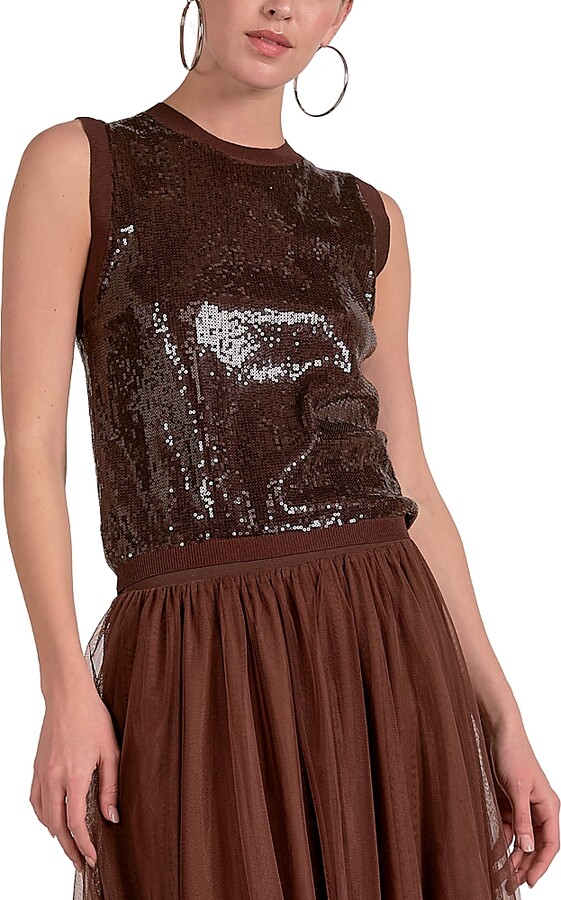 Elan International Sequinned Tank Top
