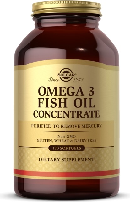 Now Foods Solgar Omega-3 Fish Oil Concentrate Softgels, 120 S Gels