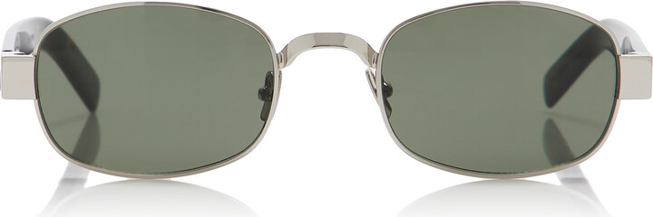 Saint Laurent Round-Frame Metal Sunglasses
