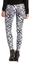 Thumbnail for your product : Charlotte Russe Cotton Paisley Print Leggings