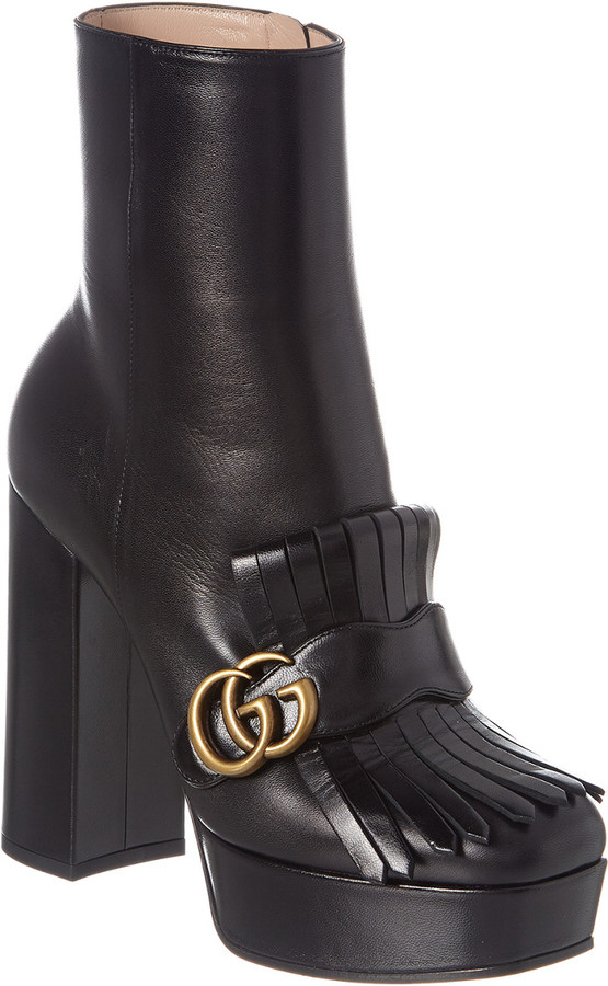 winslow leather and logo ankle boot