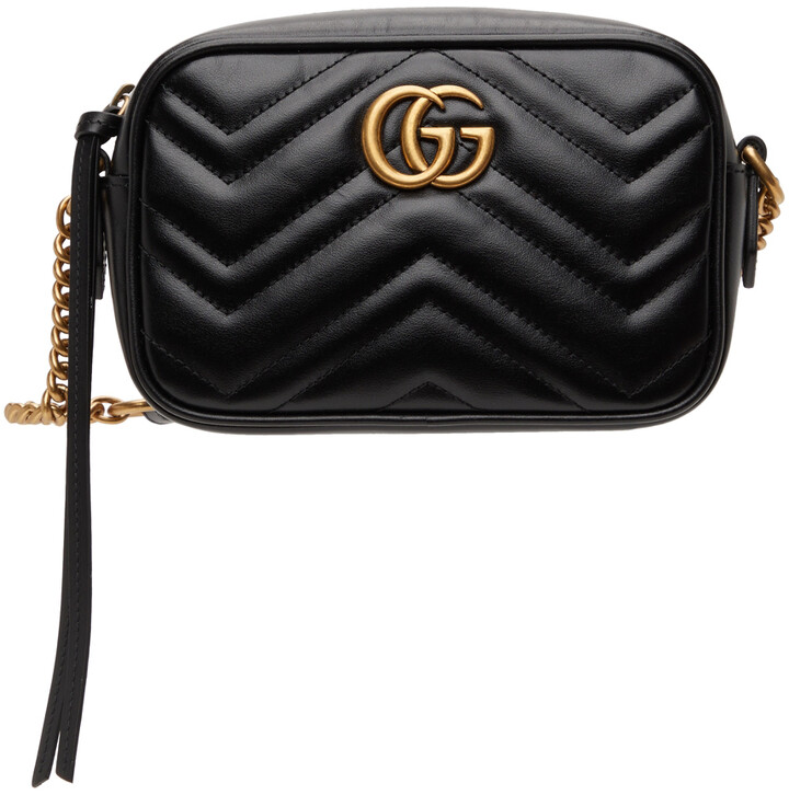 Gucci Black Mini GG Marmont 2.0 Camera Bag - ShopStyle